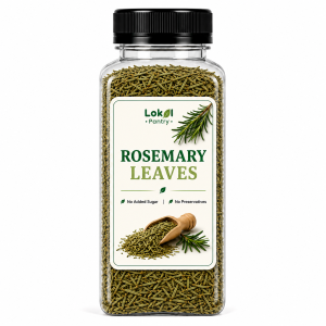 Rosemary Leaves Premium Quality | Natural Dried Rosemary Leaves | Aromatic Culinary Herb | Culinary Herbs & Spices | Perfect for Roasted Chicken Lamb Potatoes Bread Soups Marinades & Seasoning | 250mL Bottle
