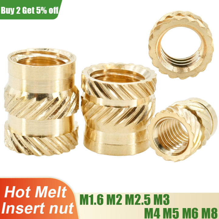 50Pcs/Lot M2 M2.5 M3 M4 M5 M6 M8 Brass Insert Nut Hot Melt Heat Thread ...