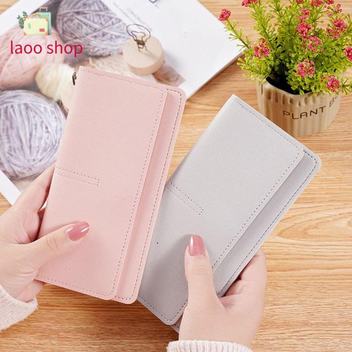 laoo beg duit perempuan dompet wanita cantik murah dompet wanita钱包 女wallets for women women wallet Casual Sweet Bus Card Case Multi-function PU Leather Rectangle Money Bag Women Money Bag Korean Card Holder Purse Wallets Coin Purse