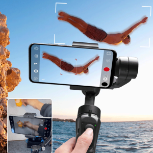 เสถียเตอร์มือถือสามแกนแบบพกพา โทรศัพท์มือถือกันสั่นสะเทือนอัจฉริยะถ่ายภาพ กิมบอล