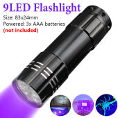 395/365nm UV Flashlight LED Ultraviolet Torch Zoomable Mini Ultra Violet Lights Inspection Lamp Pet Urine Stain Detector Tools