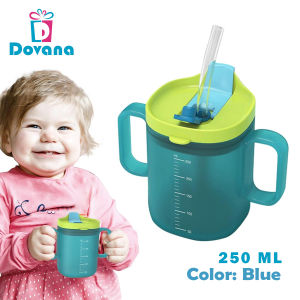 Gelas Training  Minum Anak 2in1 Duckbill Straw Cup Drinking Glass Kids Cup Cangkir Sedotan Dovana