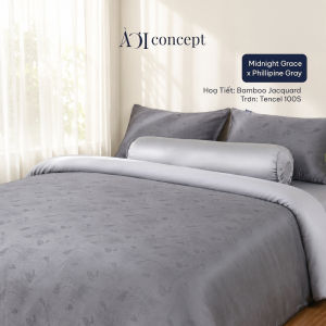 Bộ Chăn Ga Gối 5 Món Lụa Tencel 100s phối Dệt Kim Size 1m6 đến 2m2 À Ơi Concept cao cấp Hàn Quốc