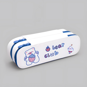 2 Layer Pencil Case For Kids Girls Boys Pencil Organizer Pencil Pouch With Zipper Leather Waterproof