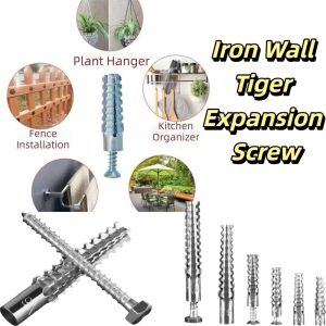 LITUILI Metal Material Zigzag Anchor Bolt Serrated Design Heavy Duty Expansion Tube Various Wall Materials Strong Expansion Force Self-Tapping Screw Concrete Walls