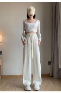 S-4XL Plus Size 21-38 Trousers Women Korean High Waist Sweatpants Loose Sport Pants Wide leg pants Casual Jogger Pants