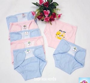 Combo 5 quần đóng bỉm cho bé Tả vải dán  Hiệu baby leo thun 100% cotton  cho bé sơ sinh  0-6kg