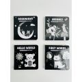 Babys First Learning Library High Contrast 4 Board Books Gift Set For Toddlers Ages 12+ Months. 