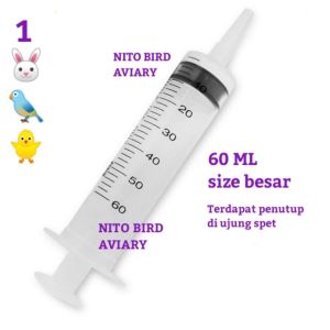 Spet loloh suntikan burung parrot afgrey macaw kakatua 50 60 ml cc besar spetan loloh