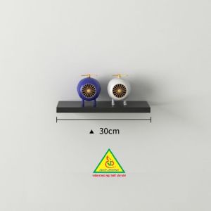 Kệ gỗ trang trí treo tường kệ thanh ngang treo tường kết cấu dấu chân gỗ MDF lõi xanh chống ẩm