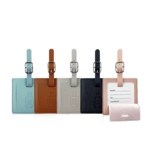 CURIO12 สีสันสดใส แท็กกระเป๋า PU บอร์ดดิ้งพาส รูปทรงสี่เหลี่ยม บัตรข้อมูล นุ่มนุ่มๆ ป้ายการ์ดฝากขายเครื่องบิน แท็กกระเป๋าเดินทางเครื่องบิน วันหยุดวันหยุดพักผ่อน