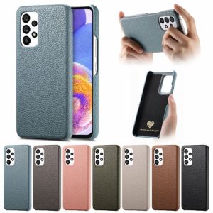 Simple Back Case for Samsung Galaxy S20 FE A12 A23 A33 A53 A52 A52s A34 A32 A22 5G Plus Ultra Matte Hard Casing PU Leather Slim Protective Phone Cover