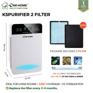 ONEHOME Air purifier UV disinfection belt UV sterilized air purifier HEPA+activated carbon filter Pembersih Udara for home