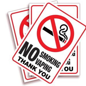 [Local Shipment]3Pcs No Smoking Signage Indoor & Outdoor Use No Smokin Sticker 10 x 7 Inch Waterproof