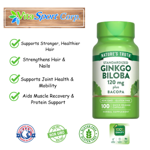 Nature’s Truth GinGko Biloba 120mg – 100 Capsules – Brain Function Memory & Circulation Support Memory Focus & Brain Health