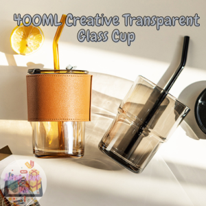 Coffee cup creative high-value portable bamboo cup with lid straw glass water cup wind cup