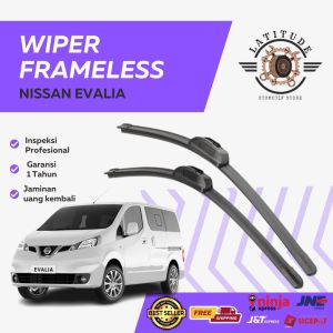 Wiper Mobil Nissan evalia Frameless Import Premium BONUS CAR CLEANING WINDOWS Berkualitas Tebal Lentur Awet 1 set Dapat 2 Pcs Kiri  Kanan