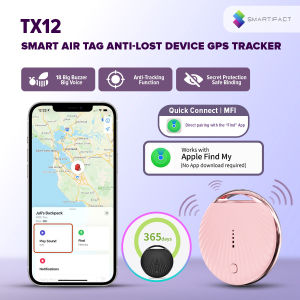 【For iPhone】Smartifact TX12 Smart Air Tag Anti-Lost Device GPS Tracker Plastic Universal Structure Button Call Car Keys Pet Kids Bag Wallet Luggage Tracking Finder Locator Certification Works With iOS Find My App for iPhone 16 15 MacBooK iPad Pro Mac
