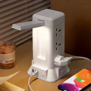 ปลั๊กไฟพ่วงแบบตึก 3 ชั้น USB+โคมไฟ+ชาร์จไร้สาย ปลั๊กอเมริกา 3 เมตร สำหรับบ้าน ผ่านมาตรฐาน มอก.ปลอดภัย รับ