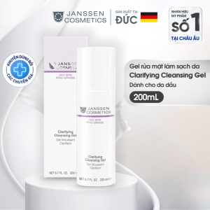 Gel rửa mặt dành cho da dầu giảm tình trạng viêm nhiễm mụn đầu đen - Janssen Cosmetics Clarifying Cleansing Gel [4400]
