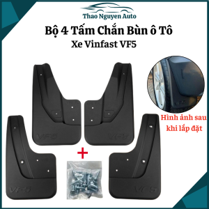Chắn Bùn Vinfast VF5 Nhựa 3D Dày Dặn Xịn - Bộ 4 tấm đủ ốc vít cao cấp giữ sạch bảo vệ lốp xe