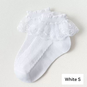childrens socks Girls Socks Thin Section Mesh Princess Primary School Children Lace Dance Socks Ankle Socks White、Pink、Blue、Yellow Four colors are available