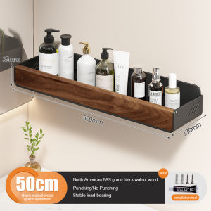 Roman Advanced wooden Bathroom Shelf Organizer Towel Rack Adjustable Bar Bathroom Shelves Rust Proof Wall Mounted Bathroom Organizer Kitchen Rack Storage