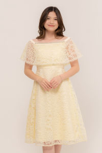 RIMINI - Dress Cewe Gaun Pesta Bruklat Sabrina Lace Natal Kondangan Xs-XL - Evelisha Dress 85754