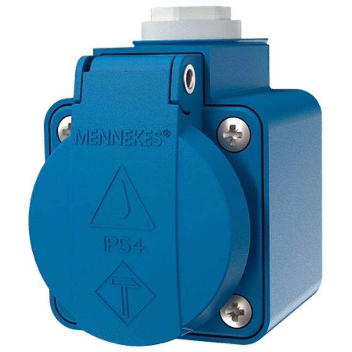 MENNEKES 10082 blue ปลั๊กตัวเมียติดลอย รุ่น SCHUKO (2P+E) 16A 230V IP44 ...