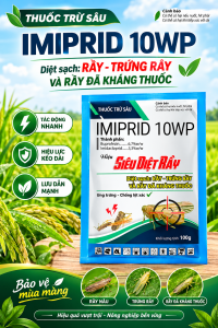 Thuốc trừ sâu IMIPRID 10WP hiệu SIÊU DIỆT RẦY chuyên trị rầy đã kháng thuốc - gói 100g