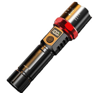 Portable Zoom Telescopic Lighting Flashlight Waterproof Outdoor Torch USB Charging Indicator Super Bright Flash Light