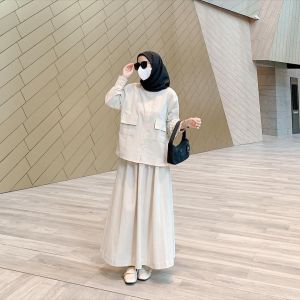 Laura One Set Blouse Rok Wanita Setelan Busui Model Terbaru Muslimah Remaja Dewasa Jumbo Hijabers