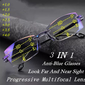 OYKI Reading Glasses Dual Lens Anti Blue Light Eyeglasses Far and Near Frameless Dual Use