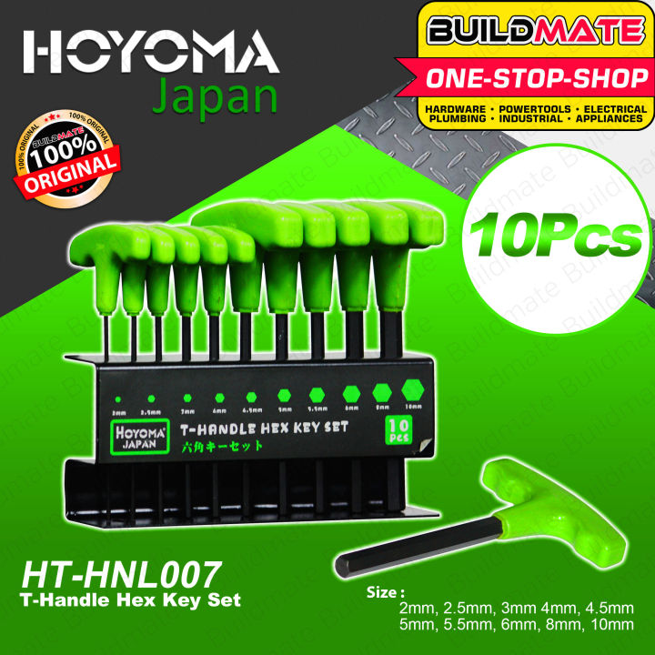 HOYOMA JAPAN T-Handle Hex Key 10PCS/SET HNL007 - BUILDMATE | Lazada PH