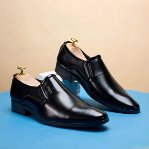 Giày tây nam da trơn mềm mũi nhọn thanh lịch đế khâu sẵn size 39 đến size 44