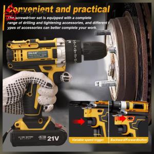 【จัดส่งในประเทศ】24 ใน 1 ชุดสว่านไฟฟ้าไร้สาย 21V สว่านไฟฟ้าแบบไม่มีแปรง 2 ความเร็วตัวแปรสว่านไฟฟ้าแบตเตอรี่ขับเคลื่อนไขควง