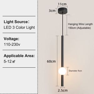 2022 NEW Nordic Pendant Lights Modern LED Hanging Lamp for Bedroom Black Pendant LampFast shipping