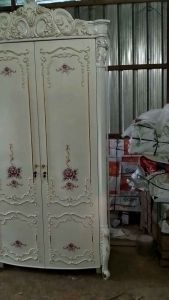 LEMARI PAKAIAN 2 PINTU CUSTOM MODERN LEMARI BAJU LUXURY BOMBAY EROPA CAT DUCO UKIR MEWAH BERKUALITAS