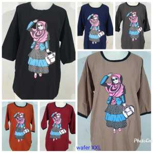 toko nini fashion baju wanita wafer jumbo tgn 3/4