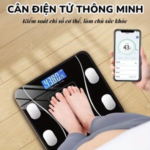 Cân Điện Tử Bluetooth 180Kg | Cân Điện Tử Thông Minh LCD Kính Cường Lực
