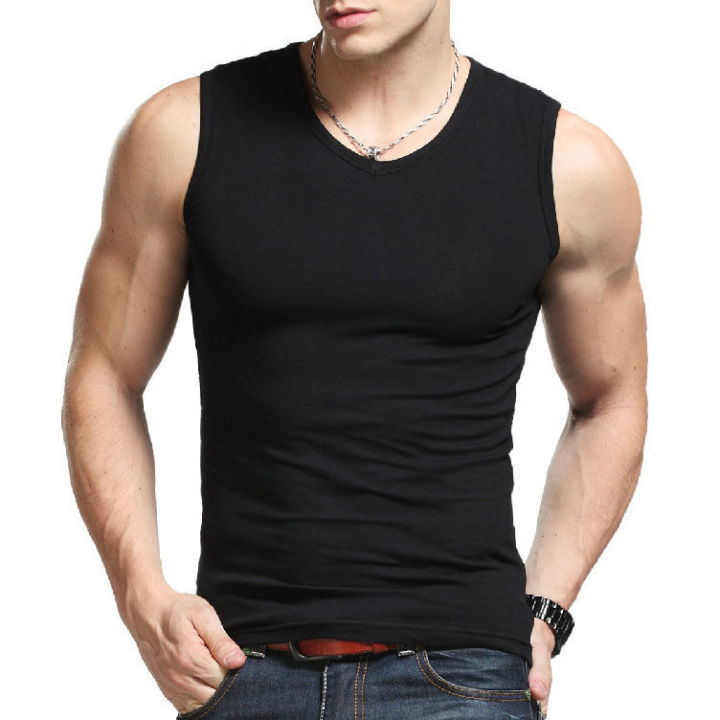 1pcs Cotton Plus Size Sleeveless Shirts Tank Top Men Fitness Shirt