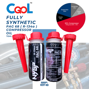 NyGp Fully Synthetic R-134 PAG 68 ( Same ND OIL-10 ND10) Car Air Cond Compressor oil Fluid R134 R134a 40000 kM 40K 70ML