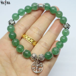 [XẢ KHO GIẢM SÂU] Vòng đá thạch anh dâu tây xanh 8mm 3A mix charm bạc 925 cao cấp