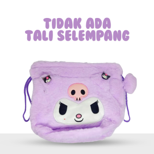 Gratis Ongkir - Shoulder Bag Motif Sanrio Lucu / Tas Bulu Tali Serut Anak / Tas Karakter Sanrio