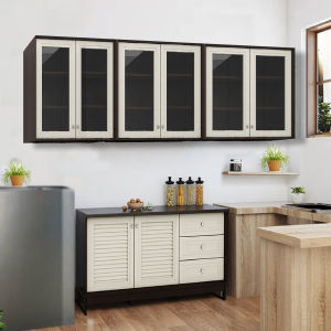 Kitchen Set  / Lemari Gantung / Rak Gantung Dapur (6 Pintu Kaca)