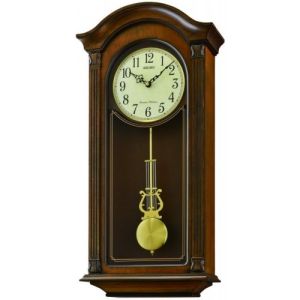 Authentic ORIGINAL SEIKO Dual Chime Pendulum Wooden Wall Clock QXH066 (QXH066B) [Jam Dinding Kayu Berbunyi]