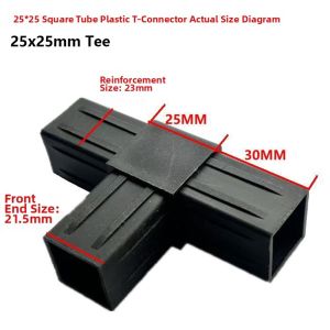 DIVATEN 1Pcs 2/3/4/5-Way Square Pipe Fitting X-L-T Shape 20/25/30mm Plastic Pipe Connector Black Cross Pipe Fitting for 20/25/30mm Square Pipe