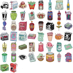 Scary PVC Stickers Pack of 50 Waterproof Adhesive Decals for Water Bottles Phone Laptop Suitcases Halloween Decorations