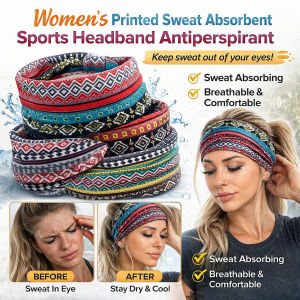 COD✨Sweat-Wicking Fabric✨Boho Floral Sports Headband Women Yoga Fitness Wide Hair Band Non-Slip Sweat Absorbent Headwear/ Boho Headband/ Sports Headband/ Yoga Headband/ Wide Headband