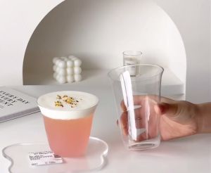 Cốc / Ly Thuỷ Tinh Borolisilicate Miệng Loe 260ml-380ml Chịu Nhiệt Cao Mỏng Nhẹ Dùng Uống Trà Sữa - Chihirostore.decor